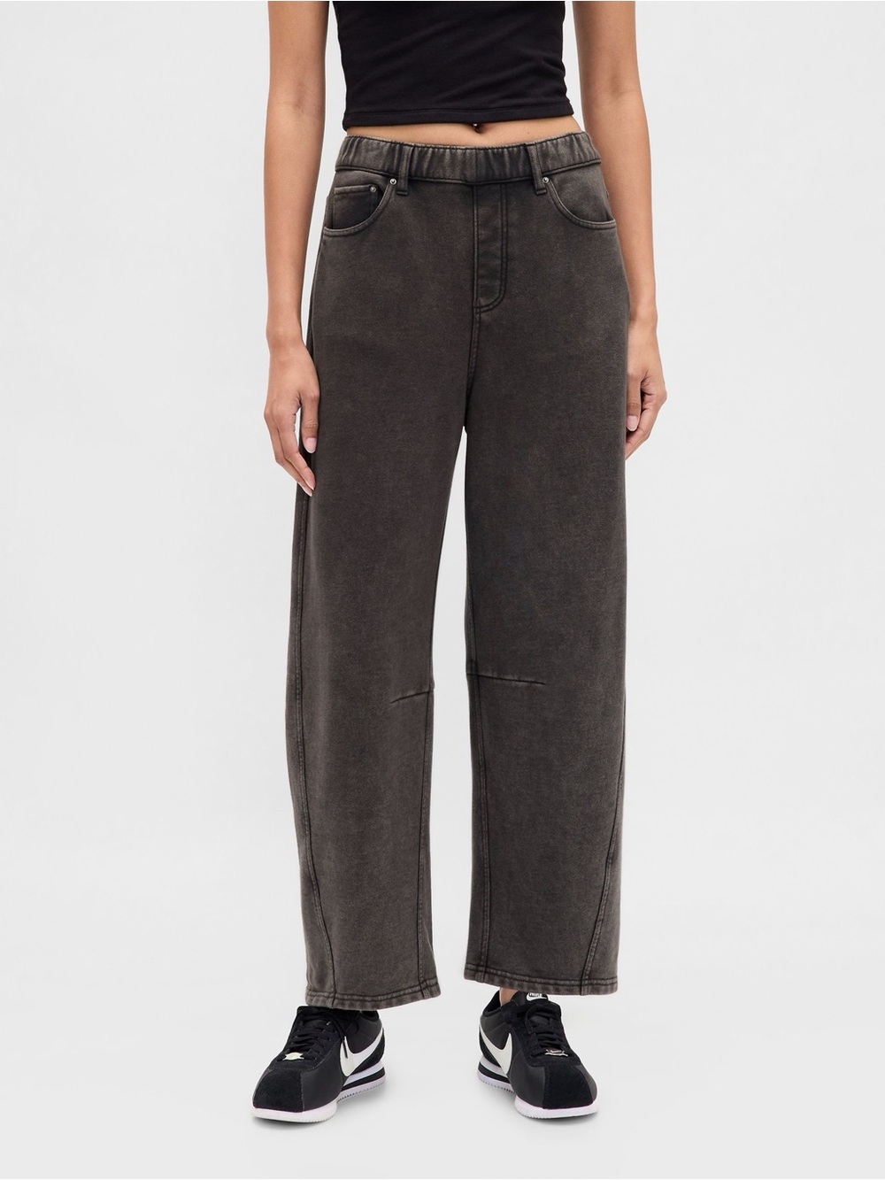 GAP Heavyweight French Terry Barrel Sweatpants Black S